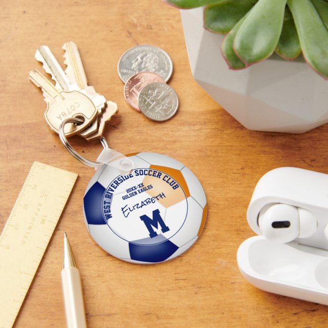 Chaveiro dons da equipe de futebol de laranja azul rapazes (Mesa)