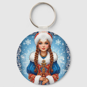 Chaveiro Donzela de neve Bela Winter Portrait