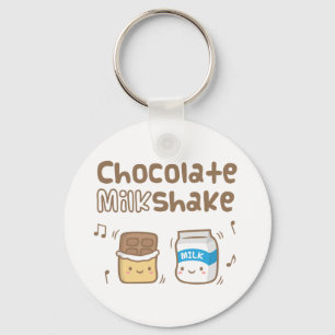 Chaveiro Doodle bonito do batido do chocolate para ela
