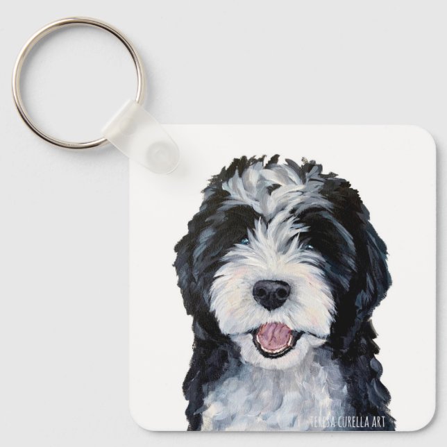 Chaveiro Doodle Chaveiro, tudo que precisa é de amor e rabi (Frente)