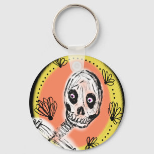 Chaveiro Doodle de Halloween de Esqueleto Assustador