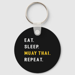 Chaveiro Dormir Muay Thai Engraçado Mma Kickboxing Comer