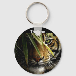 Chaveiro dos animais selvagens da cara do tigre