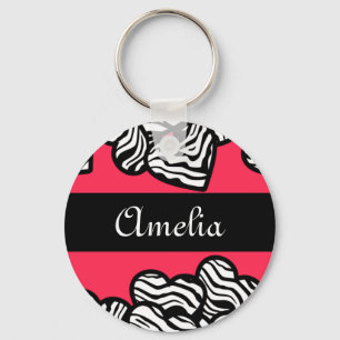 Chaveiro dos corações da zebra