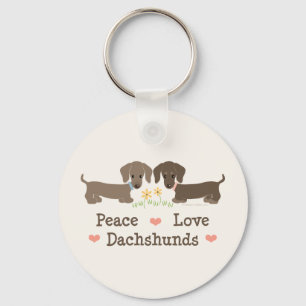 Chaveiro dos Dachshunds do amor da paz