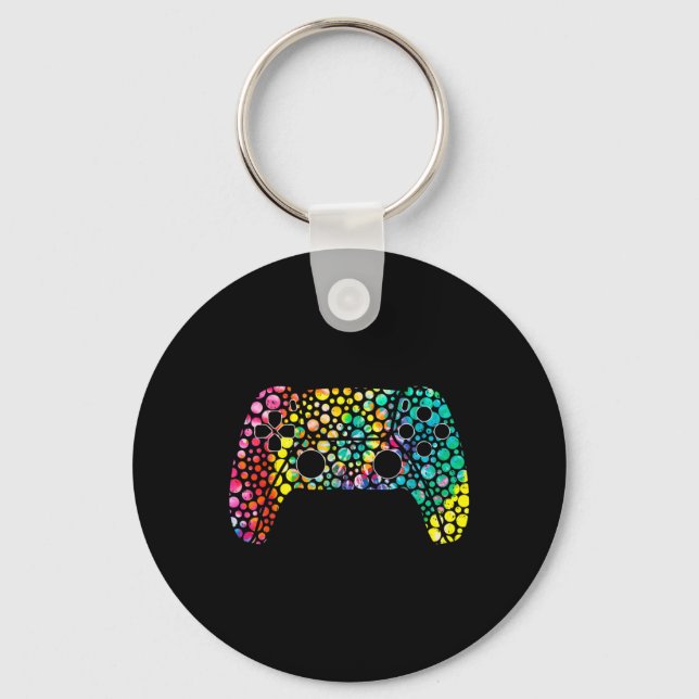 Chaveiro Dot Day Gamers Boy Game Controller Colorir Polka (Frente)