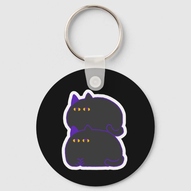 Chaveiro Double Chonky Black Cat Keychain (Frente)