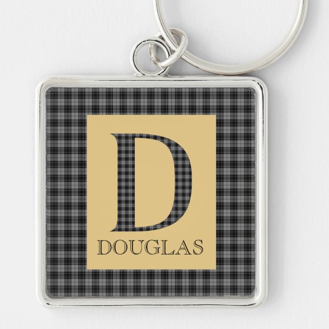 Chaveiro Douglas Tartan Monograma D (Frente)