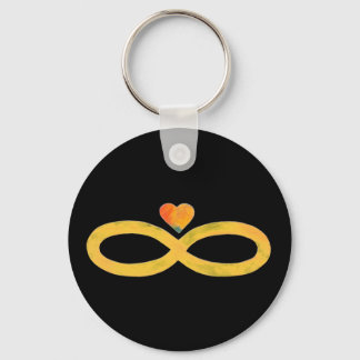 Chaveiro Dourada Infinidade com Coração 3