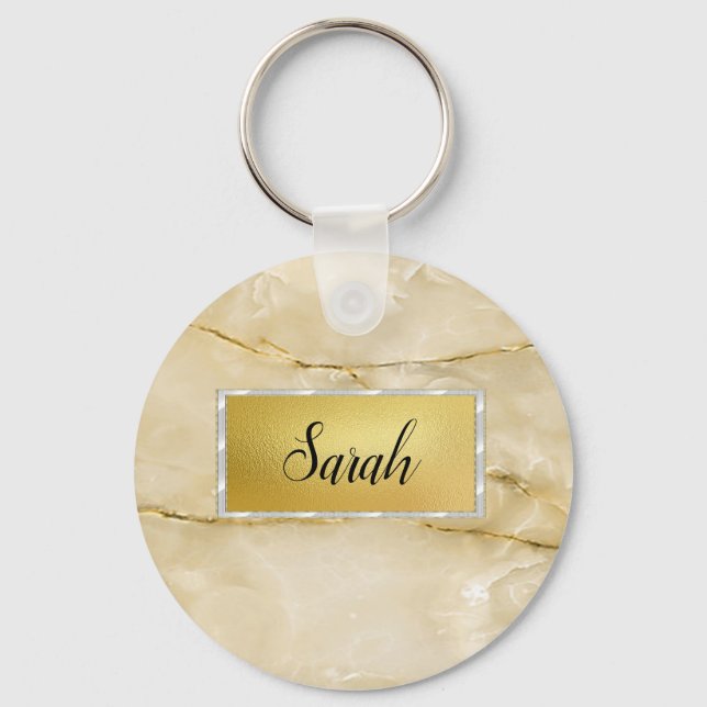 Chaveiro Dourada Marble Trendy Bonita (Frente)