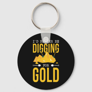 Chaveiro Dourado Dígger Prospectando A Caça Ao Tesouro Por