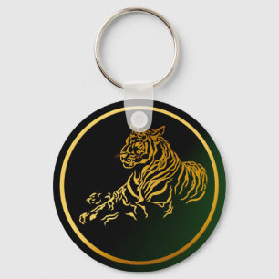 Chaveiro Dourado do tigre