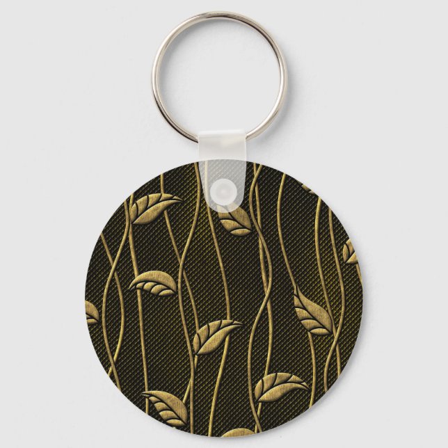 Chaveiro Dourado e preto: deixa textura 3D. (Frente)