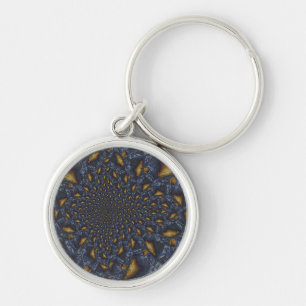 Chaveiro Dourado e Silver Blue Molten Metal