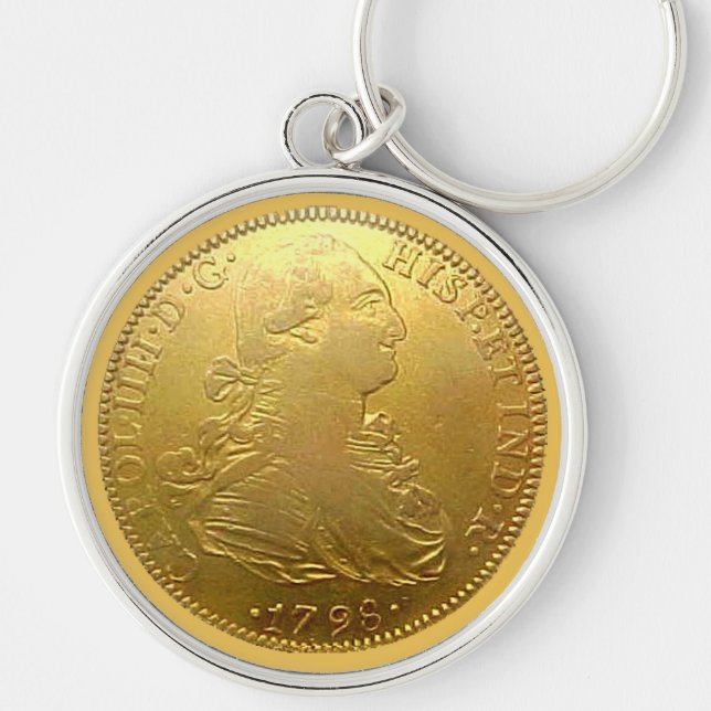 Chaveiro Dourado espanhol do prêmio do Doubloon do (Frente)