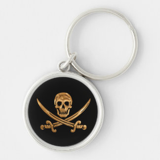 Chaveiro Dourado Jolly Roger