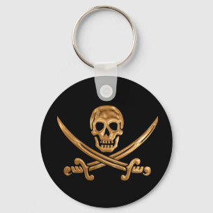 Chaveiro Dourado Jolly Roger