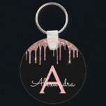 Chaveiro Dourado Rosa Preto Brilhante Glitter Monograma<br><div class="desc">Rosa Bege - Dourado Rosa e Preto Falso Brilhante Glitter Elegante Porta-Chaves. Estes Porta-Chaves podem ser personalizados para incluir sua inicial e primeiro nome. Estes porta-chaves femininos fazem ótimos presentes ou lembranças para aniversário de 16 anos,  chá de noiva,  casamento ou festa de despedida de solteira.</div>
