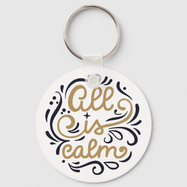 Chaveiro Dourado Tudo é Feriado de Natal com Tipografia Cal (Frente)
