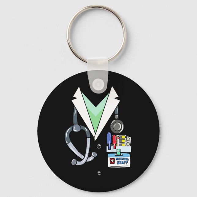 Chaveiro Doutor White Lab Casaco Costume Halloween Médico (Frente)