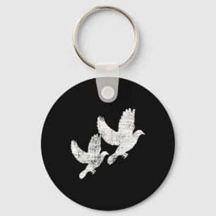 Chaveiro Dove Vintage Voando Dois Pombos Pombo Pássaro Tee