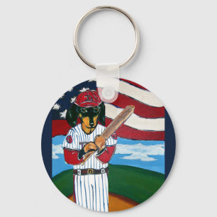 Chaveiro Doxie de beisebol