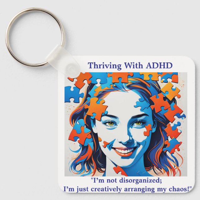 Chaveiro Dr.Anders Osborne Ph.D. - Citação Positiva de ADHD (Frente)
