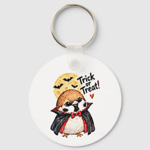 Chaveiro Drácula Fofo de Halloween Pardal Chibi Mangá Anime