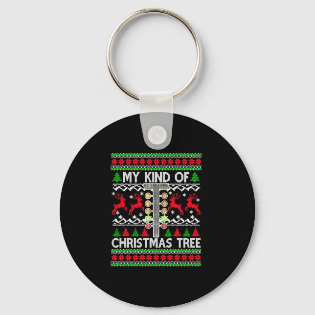 Chaveiro Drag Racing Christmas Tree Ugly Xmas Sweater (Frente)