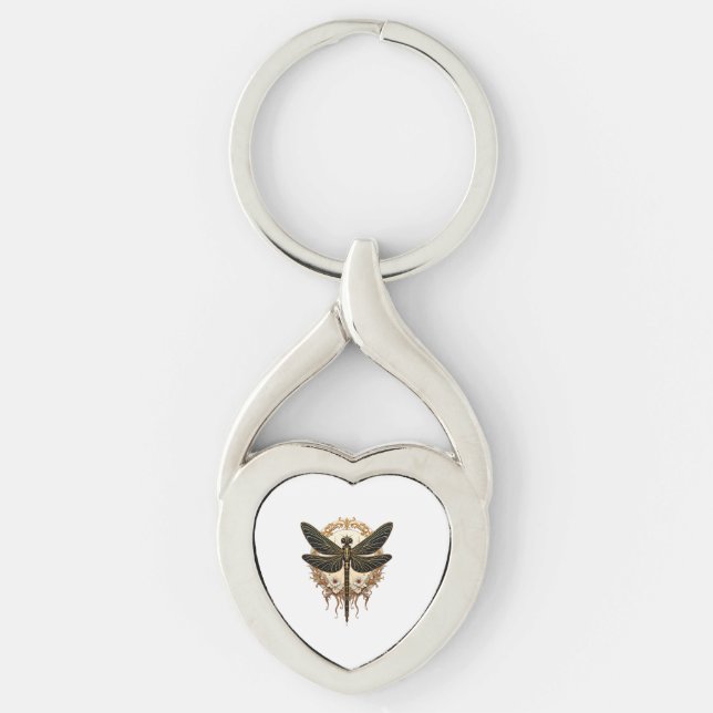 Chaveiro Dragão Art Nouveau Elegante Steampunk (Frente)