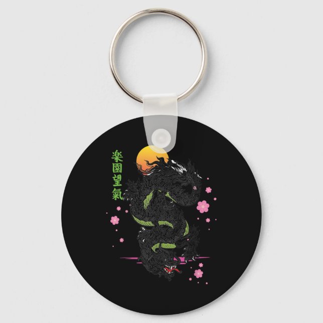 Chaveiro Dragão Asiático Kanji Sakura Ae (Frente)