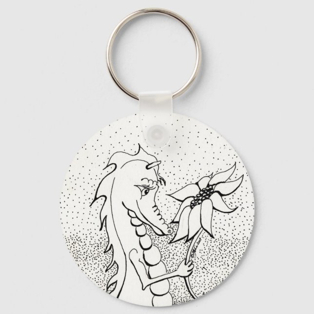 Chaveiro Dragão com girassol (Frente)