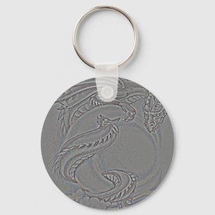Chaveiro Dragão de prata da lua