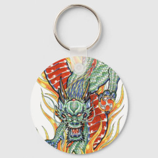 Chaveiro Dragão japonês e Flor de Lotus