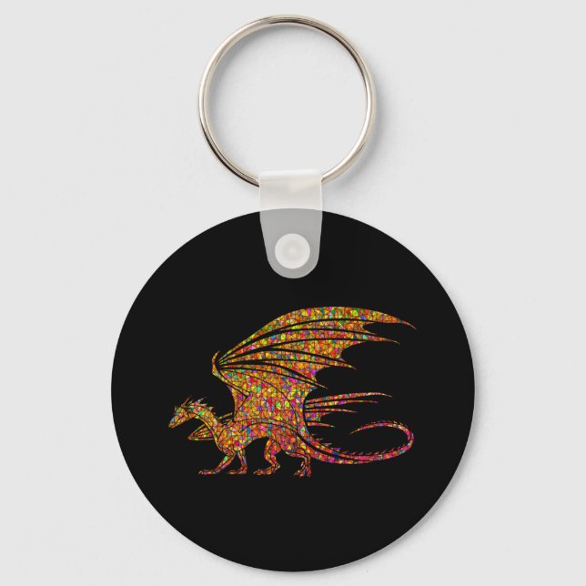 Chaveiro Dragão Mosaico Incrível (Frente)