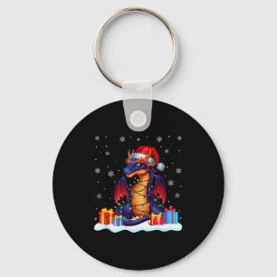 Chaveiro Dragão Papai Noel Chapéu Árvore de Natal Luz Xmas