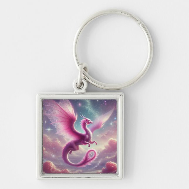 Chaveiro Dragão Rosa (Frente)