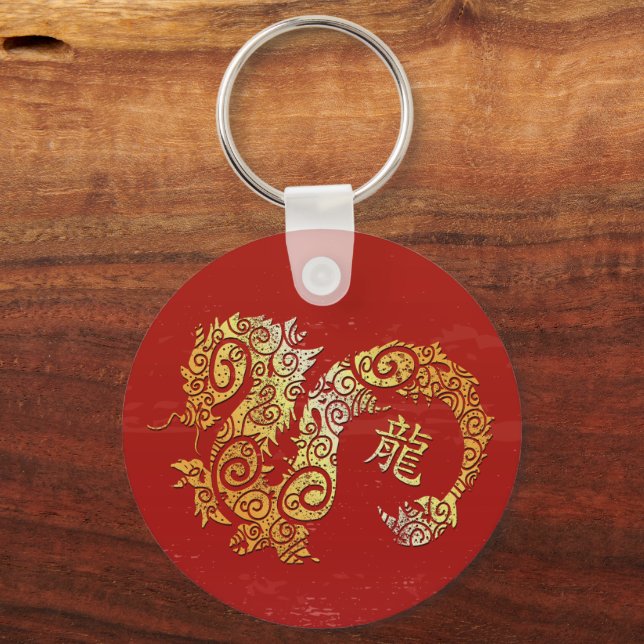 Chaveiro Dragão - Símbolo de constelação do Horóscopo Chinê (Frente)