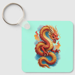 Chaveiro Dragão Vermelho Chinês Ilustração Fiery-67561