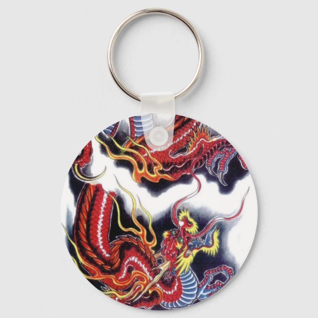 Chaveiro Dragão Vermelho Japonês (Frente)