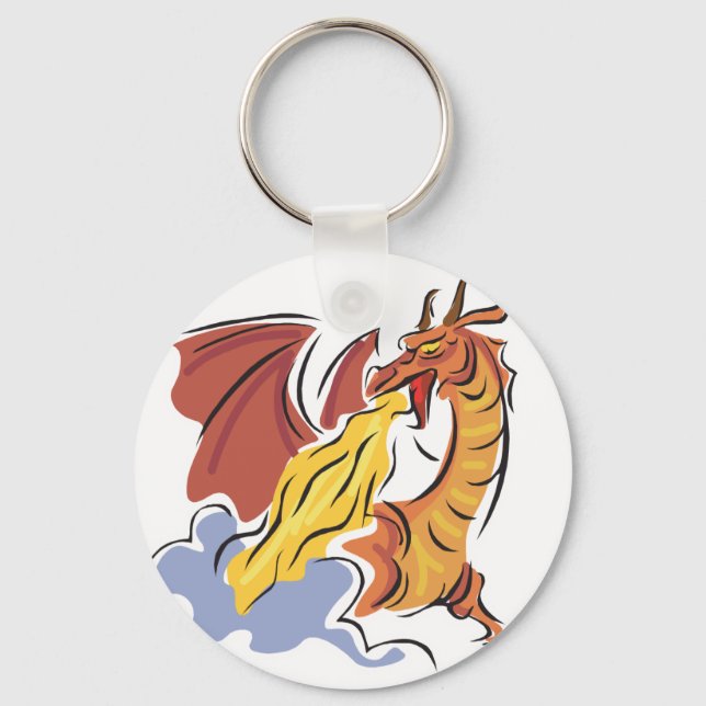 Chaveiro dragão vermelho que respira fogo (Frente)