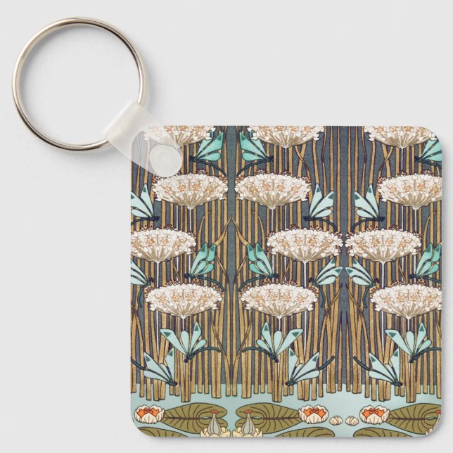 Chaveiro Dragões Água Lírios Marsh Art Nouveau (Frente)