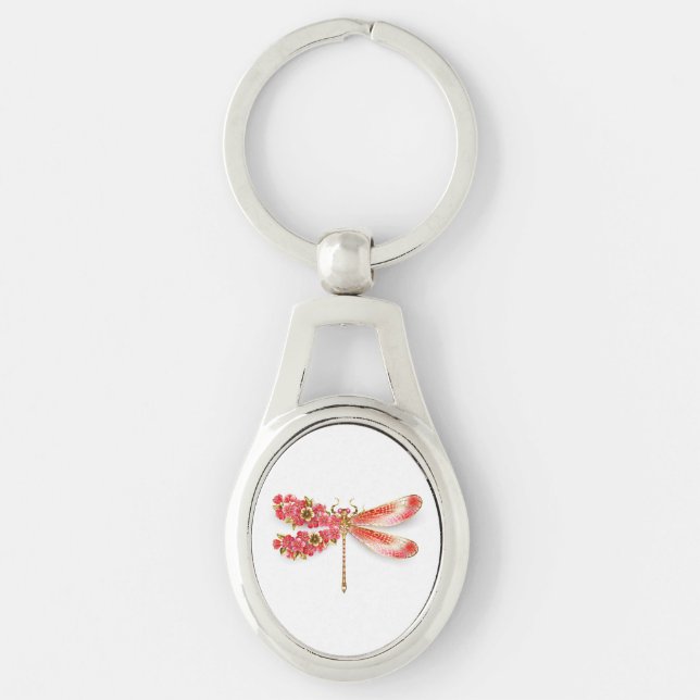 Chaveiro Dragonfly com joalheria sakura (Frente)