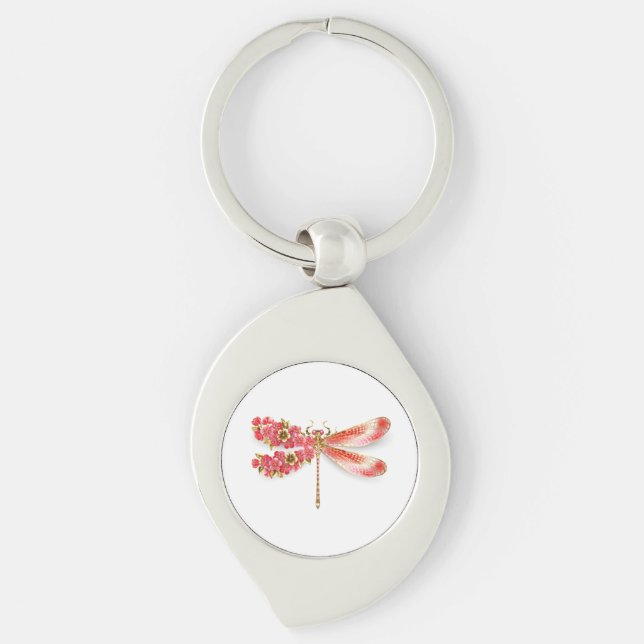 Chaveiro Dragonfly com joalheria sakura (Frente)