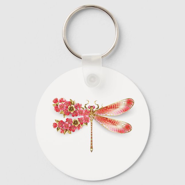 Chaveiro Dragonfly com joalheria sakura (Frente)