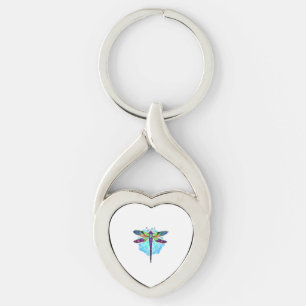 Chaveiro Dragonfly Magia Colorida Mandala