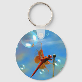 Chaveiro Dragonfly Vermelha Transparente