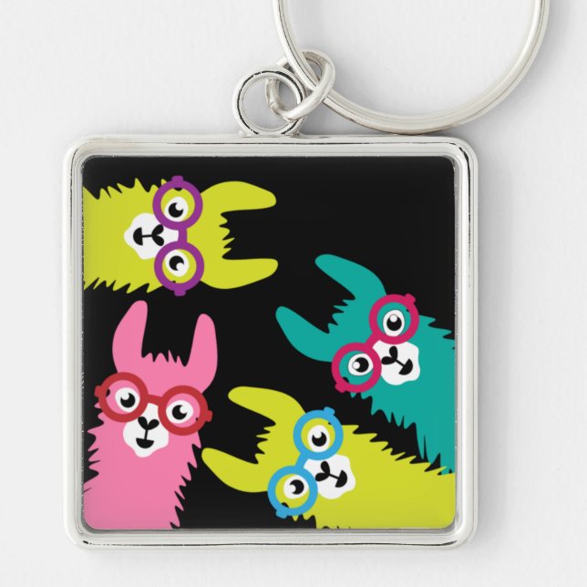 Chaveiro Drama Llama Colorful Camelid (Frente)