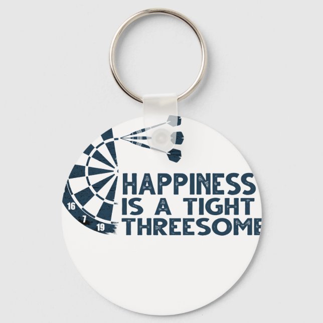 Chaveiro Drats Player Happiness Is A Tight Threesome Funny  (Frente)