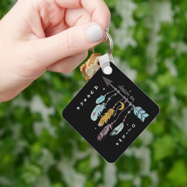 Chaveiro Dream On Boho Tribal Native Custom Tribe/Name (Mão)